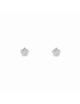 Earrings Bebe or Girl White Gold Daisy Medium with Zircons 
Earrings Bebe or Girl White Gold Daisy Medium with Zircons