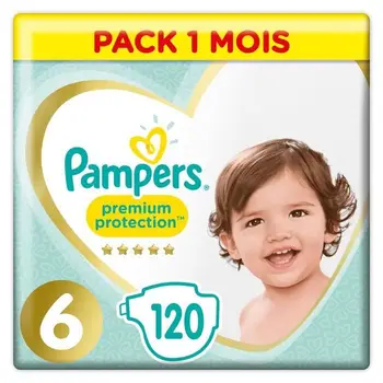 PAMPERS Premium Protection Size 6 15 + kg - 120 diapers, pack of 1 month
PAMPERS Premium Protection Size 6 15 + kg - 120 diapers, pack of 1 month
