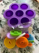 Contenedor de comida para bebé, caja de aperitivos de leche en polvo de siete agujeros, bandeja de hielo de almacenamiento de silicona, bandeja para el congelador