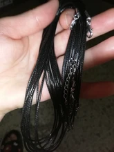 10 unids/lote 50cm 60cm Cadena de cuero negro collar 55cm + 5cm extensión de cadena langosta cierre DIY accesorios de joyería venta al por mayor 2mm