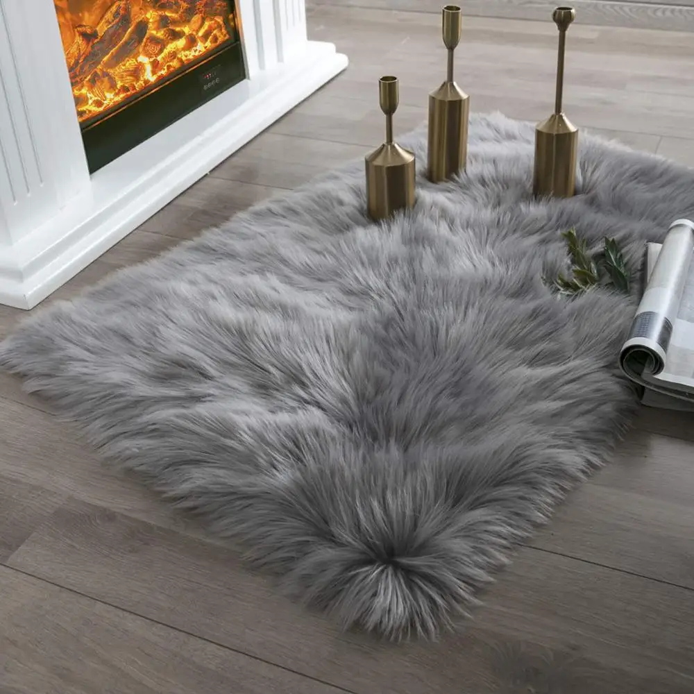 Super Soft Fluffy Faux Sheepskin Fur Area Rug Living Room Bedroom Sofa Floor rugs Shaggy Silky Plush Bedside Carpet grey 60x90cm
Super Soft Fluffy Faux Sheepskin Fur Area Rug Living Room Bedroom Sofa Floor rugs Shaggy Silky Plush Bedside Carpet grey 60x90cm