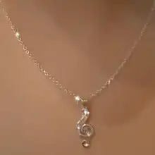 Collar con inicial para mujer, joyería elegante, agudos, nota musical, colgante, regalo, bisutería femenina