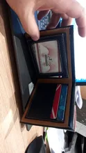 Cartera Vintage de cuero para hombre, monedero corto y delgado, tarjeteros, T002