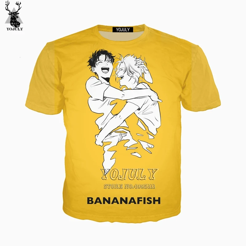 YOJULY 3D Print Women Men Japan Anime Banana Fish Ash EIJI Casual Harajuku T-shirt Summer Tshirt Hip Hop Tops A749
YOJULY 3D Print Women Men Japan Anime Banana Fish Ash EIJI Casual Harajuku T-shirt Summer Tshirt Hip Hop Tops A749