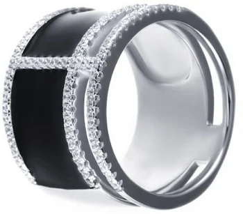 Jay VI ring with enamel and cubic zirconia 
Jay VI ring with enamel and cubic zirconia