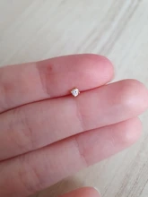 Pendientes Piercing Plata de primera ley para mujer, aretes, Plata esterlina 925, purpurina, estilo minimalista, con broche de Luna, aniversario, boda