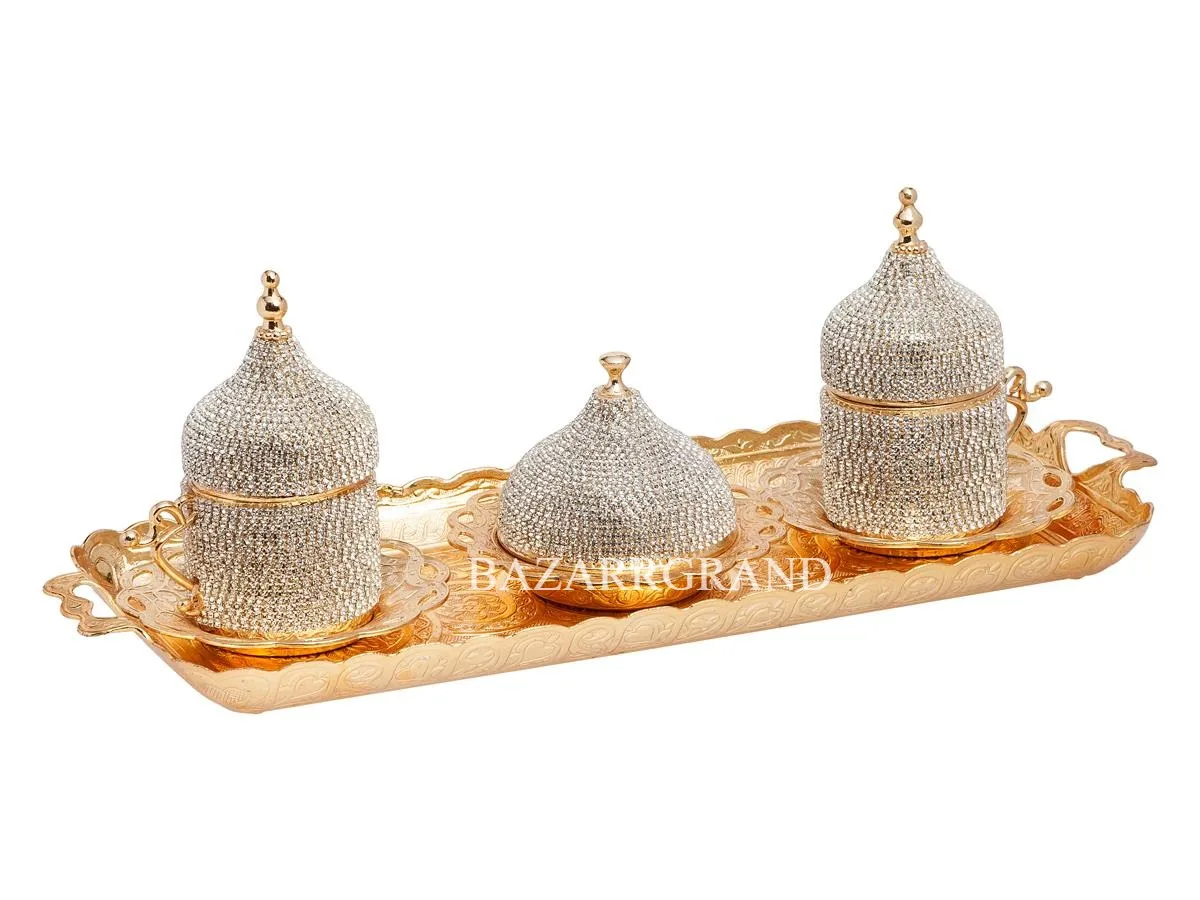 TURKISH COFFEE SET WITH STONE DUAL STONE COFFEE SET - STONE - YELLOW GOLD OR SILVER YOUR AWESOME ELEGANT SET FREE SHİPPİNG
TURKISH COFFEE SET WITH STONE DUAL STONE COFFEE SET - STONE - YELLOW GOLD OR SILVER YOUR AWESOME ELEGANT SET FREE SHİPPİNG