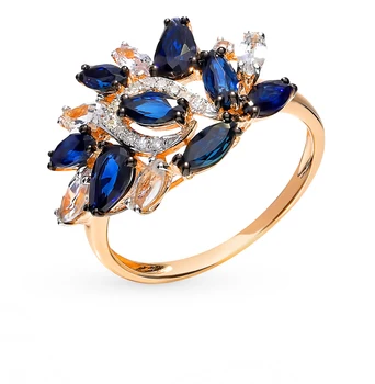 Gold ring with sapphires and diamonds sunlight sample 585
Gold ring with sapphires and diamonds sunlight sample 585
