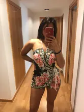 Mono informal con estampado Floral y cuello Halter para mujer, pelele Sexy de verano