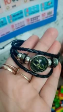 Brazalete con constelación de Escorpio, Sagitario, capricornio, acuario, cuerda negra, botón de cuero, pulsera, joyería del zodiaco para regalo, 12 Uds.