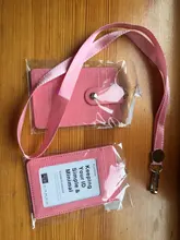 Porta tarjetas de identificación para estudiante y enfermera, correa de cuero para el cuello, alta calidad, 3 bolsillos, insignia, 2020