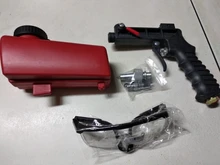 Pistola de chorro de arena de gravedad portátil, herramienta pequeña neumática, ajustable, para pulverización, 90psi