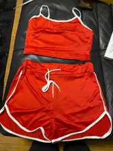 Conjunto de 2 piezas de verano para mujer, Top corto y pantalones cortos ajustados, conjunto deportivo corto