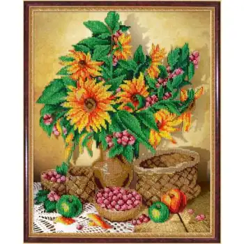 Set for embroidery "M. P. Studio" BG No. 10 for embroidery with beads № 276 "Sunflowers with apples" 35x28 cm
Set for embroidery "M. P. Studio" BG No. 10 for embroidery with beads № 276 "Sunflowers with apples" 35x28 cm