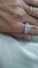 Huitan-Anillo de boda con Circonia cúbica para mujer, sortija de boda con zirconia cúbica, zirconia, circonita, zirconita, redonda, grande, alta calidad