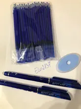 53 unids/lote 0,38mm borrable lavable Pen recarga varilla para manejar azul/negro tinta pluma de Gel para escuela materiales de escritura para oficina papelería