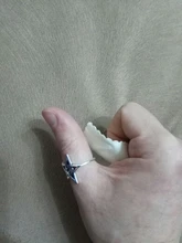 Retro tailandés Color plateado pentagrama estrella anillo ajustable para mujeres de moda regalo de fiesta, joyería S-R284