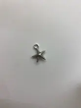 Colgante de estrella de mar de Color plateado para collar, pulseras, fabricación de joyas, manualidades hechas a mano, 50 Uds., A2775