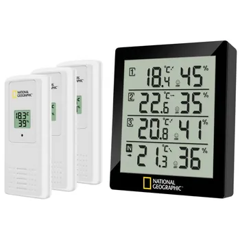 National geographic black thermometer and hygrometer with 4 measurement data independent
National geographic black thermometer and hygrometer with 4 measurement data independent