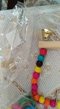 Wooden Parrot Swing Toy Bird Cage Accessories Bird Stand Rack Hanging Perch For Bird Parrot Swing Toy with Colorful Beads Bells