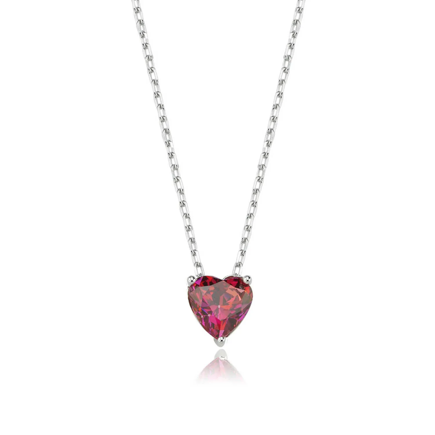 Valori Jewels 0.75 Carat, Zirconia Red Heart Gemstone, Rhodium Plated, Sterling Silver Necklace
Valori Jewels 0.75 Carat, Zirconia Red Heart Gemstone, Rhodium Plated, Sterling Silver Necklace