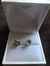 JewelryPalace pera 1.6ct Natural verde Peridot piedra pendientes de la plata esterlina 925 sólida 2018 nuevo de la joyería para las mujeres
