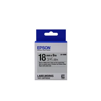 Epson Matte Ribbon-LK-5SBE Black/Matt Silver 18/9 
Epson Matte Ribbon-LK-5SBE Black/Matt Silver 18/9