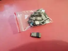 20 unids/lote de conectores USB macho de 5 pines, conector Micro USB de carcasa de plástico, enchufe trasero, terminales Sockect