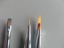 AKiHi-pincel de dibujo pintado en Gel UV, pinceles planos para manicura, Mango Verde con tapa de Metal