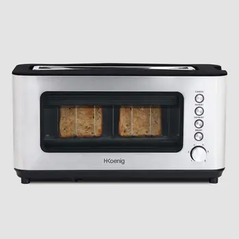 H.Koenig-bread toaster 1 wide slot, 1200W, 3 functions, 6 roasting levels, glass window, stainless steel, silver
H.Koenig-bread toaster 1 wide slot, 1200W, 3 functions, 6 roasting levels, glass window, stainless steel, silver