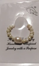 Momiji-Anillo de perlas ovaladas para mujer, elástico ajustable, cuentas de perlas con acero inoxidable, regalos de joyería