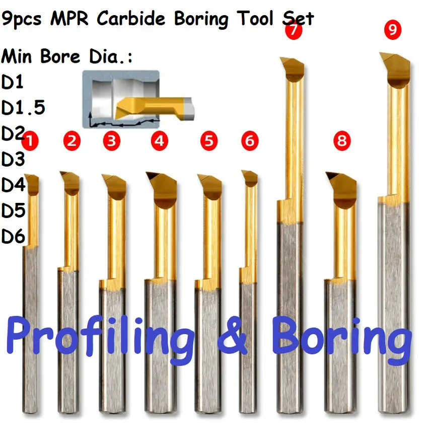 Free Shipping MPR Whole Set Min Bore Diameter 1 1.5 2 3 4 5 6 mm Hole Processing Carbide Boring Tool
Free Shipping MPR Whole Set Min Bore Diameter 1 1.5 2 3 4 5 6 mm Hole Processing Carbide Boring Tool