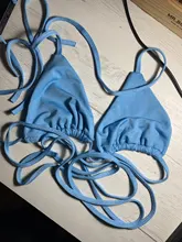 Conjunto de 2 piezas de Bikini de anillo para mujer, Color sólido, Sexy, azul/Verde/rosa, 2021