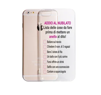Cover per TUTTI GLI IPHONE - ADDIO AL NUBILATO COSE DA FARE Trasparente UltraSottili AntiGraffio Antiurto MADE IN ITALY
Cover per TUTTI GLI IPHONE - ADDIO AL NUBILATO COSE DA FARE Trasparente UltraSottili AntiGraffio Antiurto MADE IN ITALY