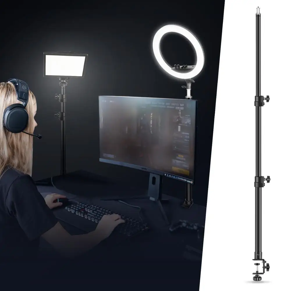 Neewer Tabletop Light Stand Clip Stand Adjustable + 1/4inch Screw for Ring Light and LED Light for Live Streaming,Video Shooting
Neewer Tabletop Light Stand Clip Stand Adjustable + 1/4inch Screw for Ring Light and LED Light for Live Streaming,Video Shooting