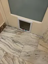 Puerta de 4 con cerradura perro gato gatito seguridad de puertas solapa Puerta de plástico ABS S/M/L animales Gato perro puerta para mascotas