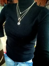 POXAM Boho oro estrella de cristal collares para mujeres de moda femenina collar Vintage múltiples colgante de capas collar de regalo de la joyería