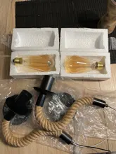 Bedside Lamp Loft Hemp-Rope Industrial-Sconce Wood Corridor Vintage Outdoor 220V 110V