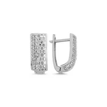 Angemiel 925 Silver Honeycomb Pattern Zircon Cubic Zirconia J Earrings
Angemiel 925 Silver Honeycomb Pattern Zircon Cubic Zirconia J Earrings
