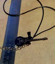Collar de guitarra de acero inoxidable 316L para hombre, cadena de cuero, colgantes