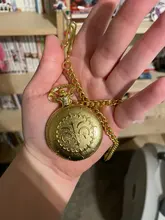 Reloj de bolsillo de cuarzo Steampunk para hombre y mujer, redondo, de lujo, con cadena de cintura FOB, retro, Anime, para Fans, Cosplay, regalo