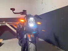 Base de faro para motocicleta, faro delantero modificado de 7 pulgadas, color negro mate, cubo Retro, Base de faro LED para motocicleta Harley