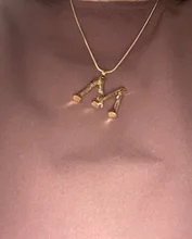 Lost Lady-collar con 26 letras de bambú y Metal dorado para mujer, colgante con inicial del alfabeto, cadena de eslabones, regalos de joyería