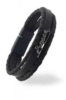 Angemiel Men Black Leather Mesh Kemal Ataturk Signed Men 'S Bracelet
Angemiel Men Black Leather Mesh Kemal Ataturk Signed Men 'S Bracelet