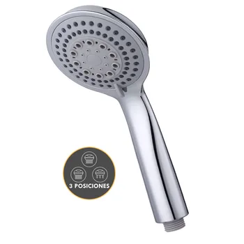 Kibath hand shower Kit with 3 SUA Whirlpool positions with support and stainless steel flexo. Shower made of ABS
Kibath hand shower Kit with 3 SUA Whirlpool positions with support and stainless steel flexo. Shower made of ABS