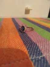 Anillos CC para mujer, joyería Vintage de lujo, Circonia cúbica, piedra azul roja, joyas de compromiso para novia, CC626