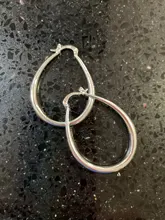 AGLOVER 41MM de Plata de Ley 925 Plata Lisa círculo pendientes de aro grande para las mujeres dama del encanto de la moda de alta calidad de regalo de la joyería de la boda