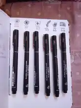 Juego de 6 unidades de pinceles de dibujo, Fineliner, marcador de Arte De Línea Ultra fino, tinta negra 005 01 02 03 05 08 micras, juego de oficina y escuela