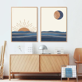 Abstract Sun and Moon Prints Blue Ocean Waves Beach Landscape Painting Minimalist Poster Wall Pictures Living Room Bedroom Decor
Abstract Sun and Moon Prints Blue Ocean Waves Beach Landscape Painting Minimalist Poster Wall Pictures Living Room Bedroom Decor