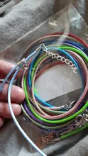 10 unids/lote 2 mm de cuero Real hecho a mano ajustable trenzado collares de cuerda y amuletos colgantes resultados langosta cierre cable cadena